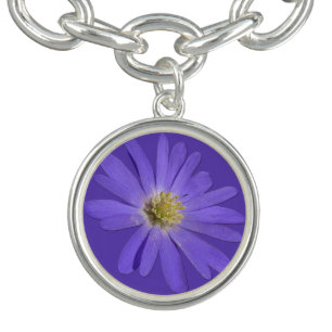 Blue Daisy Bracelet Purple Daisy Charm Braclets