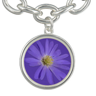 Blue Daisy Bracelet Purple Daisy Charm Braclets