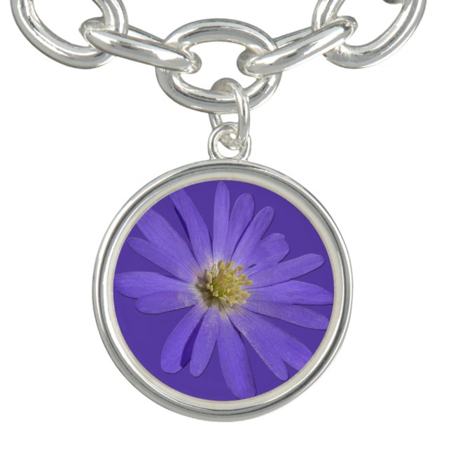 Blue Daisy Bracelet Purple Daisy Charm Braclets (Design)