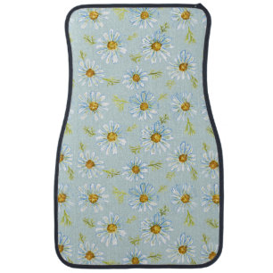 Blue Daisy Car Floor Mats