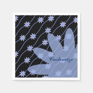 Blue Daisy Chain Floral Pattern Napkins