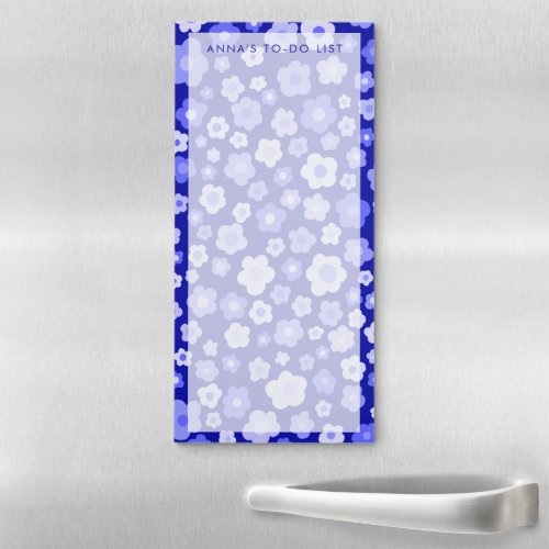 Blue Daisy Custom Grocery Shopping To_Do List Magnetic Notepad