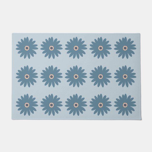 Blue Daisy Doormat (Front)