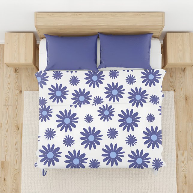 Blue Daisy Duvet Cover (blue daisy pattern duvet cover)
