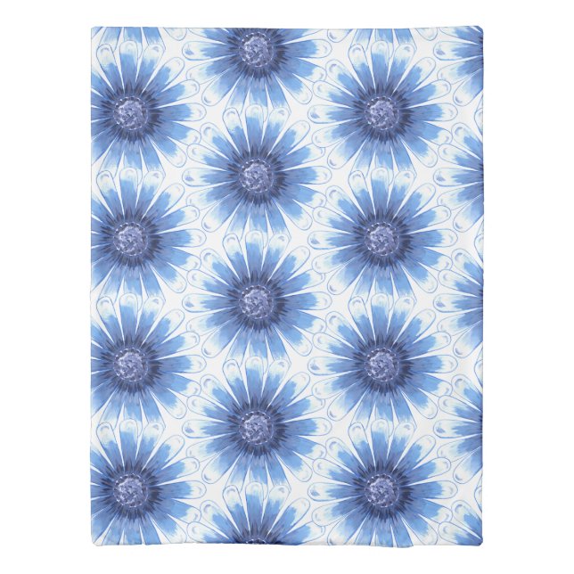 Blue Daisy Duvet Cover (Back)