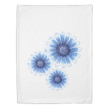 Blue Daisy Duvet Cover
