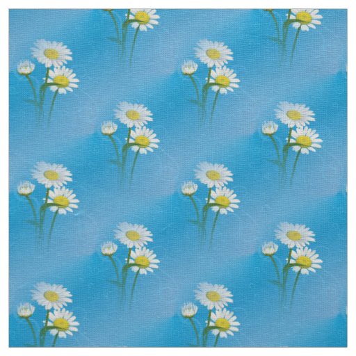blue daisy fabric