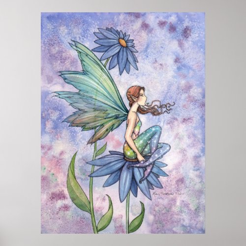 Blue Daisy Fairy Poster by Molly Harrison