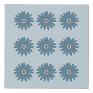 Blue Daisy Faux Canvas Print