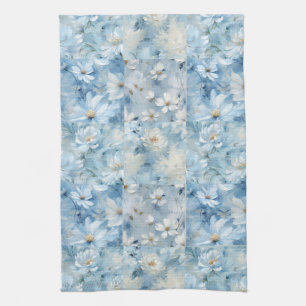 Blue Daisy Floral Patchwork Kitchen Towel