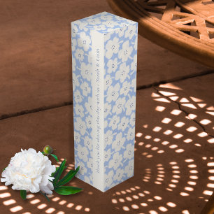Blue Daisy Floral Wine Gift Box