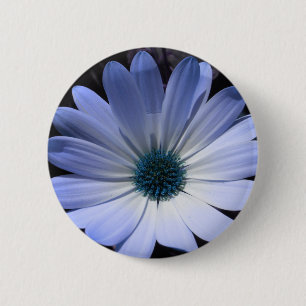 Blue Daisy Flower Button