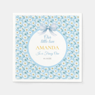 Blue Daisy Flower Fancy ONE Girl Birthday Napkins