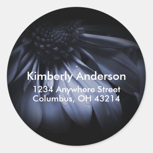 Blue Daisy Flower Return Address Labels