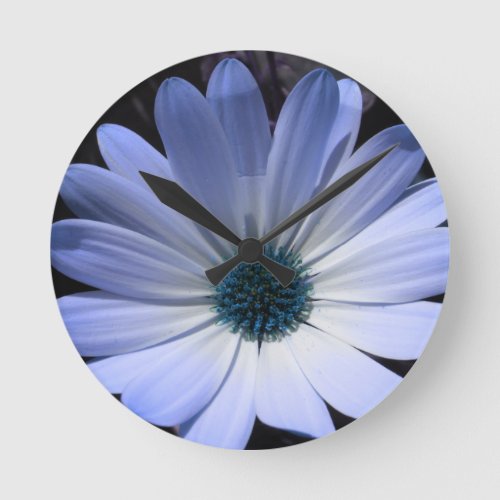 Blue Daisy Flower Wall Clock