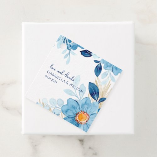 Blue Daisy Flowers Gift Tag