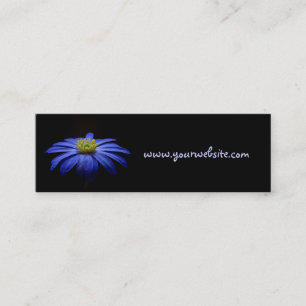 Blue Daisy Gerbera Flower on a Black background Mini Business Card