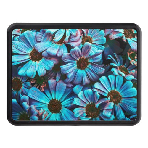 blue daisy in bloom in spring hitch cover