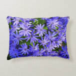 Blue Daisy-like Flowers Nature Photography Accent Pillow