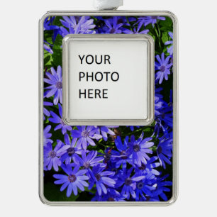 Blue Daisy-like Flowers Nature Photography Christmas Ornament