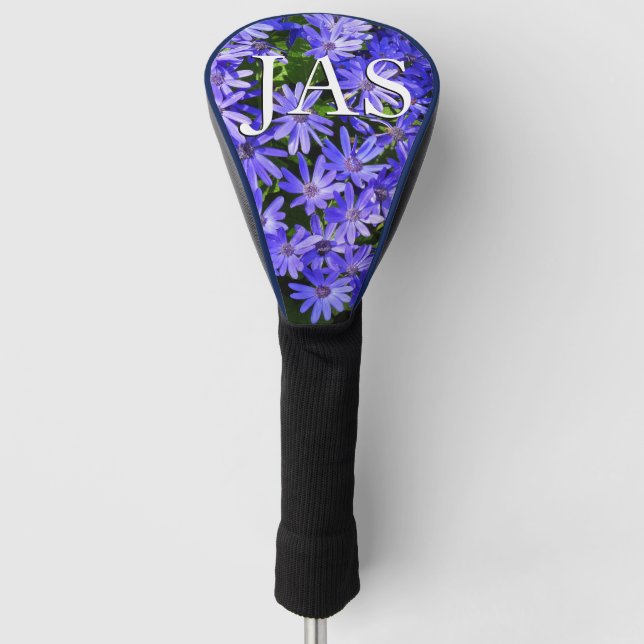 Blue Daisy-like Flowers Nature Photography Golf Head Cover (Front)