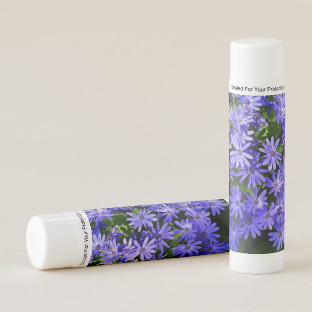 Blue Daisy-like Flowers Nature Photography Lip Balm (Front)