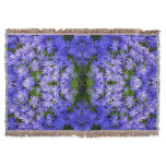 Blue Daisy-like Flowers Nature Photography Throw Blanket