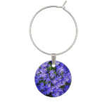 Blue Daisy-like Flowers Nature Photography Wine Charm