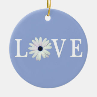 Blue Daisy Love Ornament