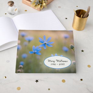 Blue Daisy Meadow For Memorial Service Guest Book