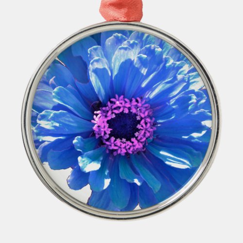 Blue Daisy Metal Ornament