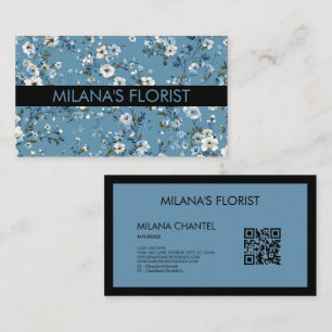 Blue Daisy Modern Trendy Flower Florist Business Card