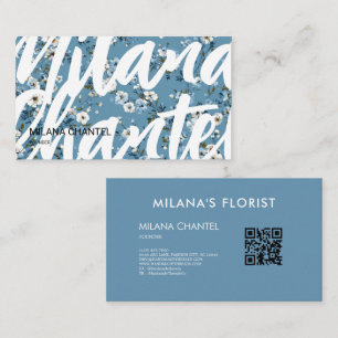 Blue Daisy Modern Trendy Flower Florist Business Card