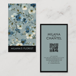 Blue Daisy Modern Trendy Flower Florist Business Card