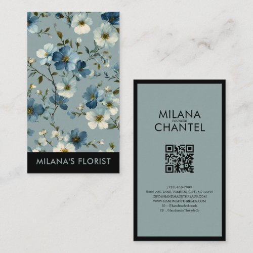 Blue Daisy Modern Trendy Flower Florist Business Card
