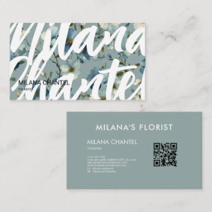 Blue Daisy Modern Trendy Flower Florist Business Card