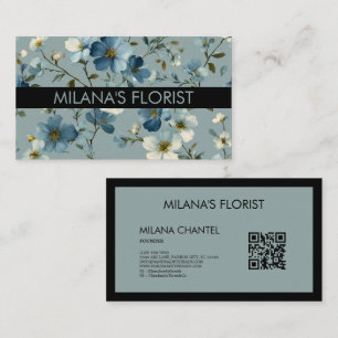 Blue Daisy Modern Trendy Flower Florist Business Card