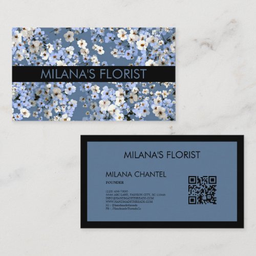 Blue Daisy Modern Trendy Flower Florist Business Card