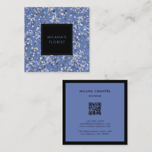 Blue Daisy Modern Trendy Flower Florist Square Business Card