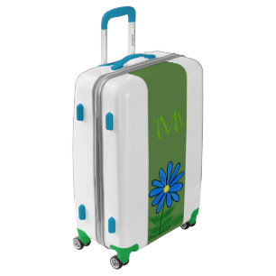 Blue Daisy Monogram Luggage