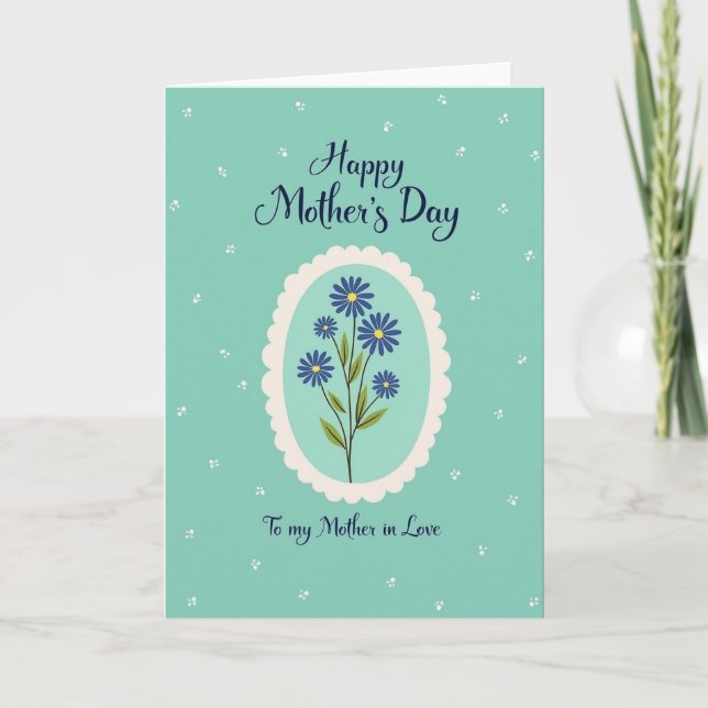 Blue Daisy Mothers Love Card (Front)