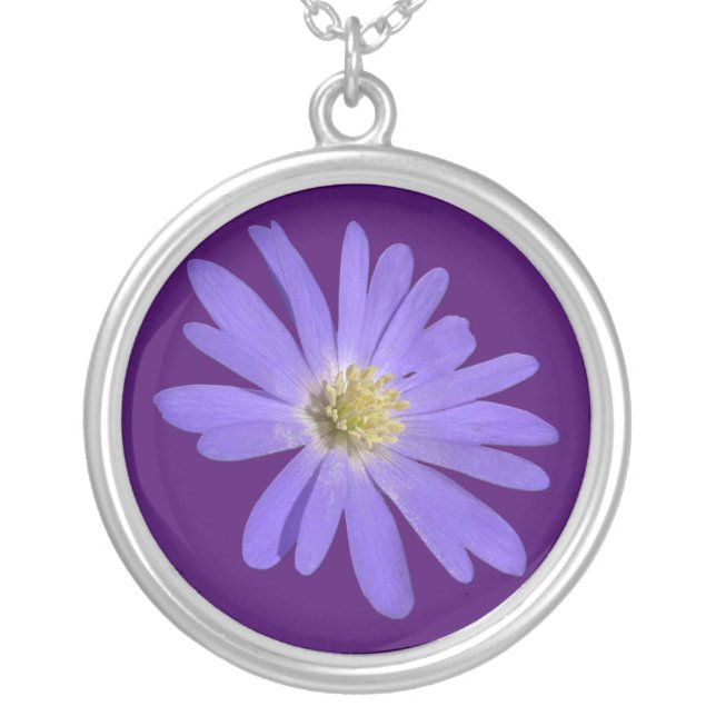 Blue Daisy Necklace Blue Daisy Gifts Keepsake (Front)