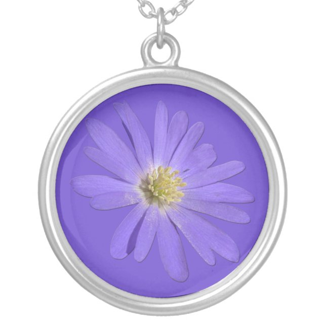Blue Daisy Necklace Blue Daisy Gifts Keepsake (Front)