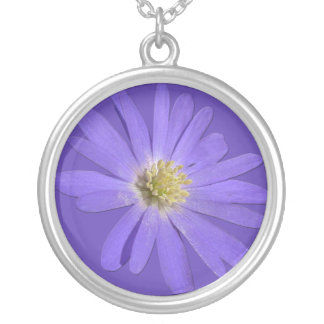 Blue Daisy Necklace Blue Daisy Jewelry Customizabl