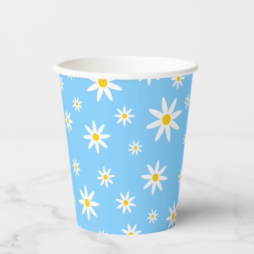 Blue Daisy Paper Cups