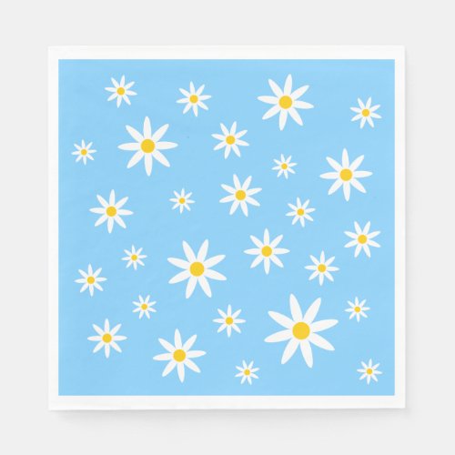 Blue Daisy Paper Napkins