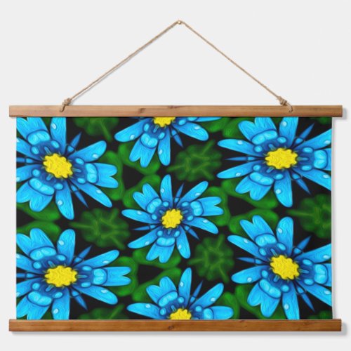Blue Daisy Pattern Hanging Tapestry