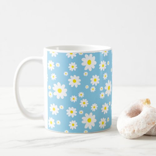 Blue Daisy Pattern Spring Coffee Mug