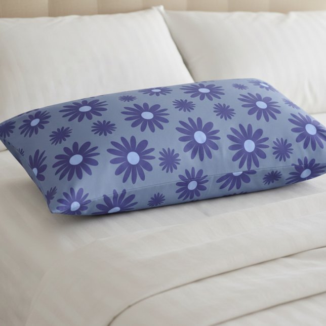 Blue Daisy Pillow Case (pillow case with blue flower pattern)