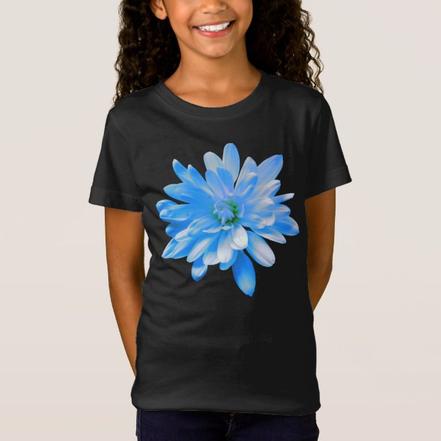 Blue daisy, retro floral photo T-Shirt (Front)